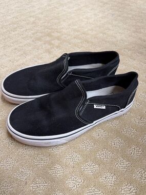 Vans Black Canvas Classic Slip-On Sneakers